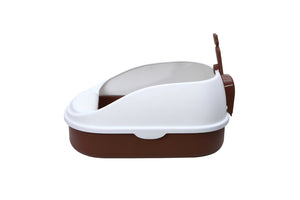 Yes4pets Medium Portable Cat Toilet Litter Box Tray With Scoop Brown