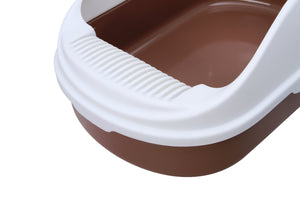 Yes4pets Medium Portable Cat Toilet Litter Box Tray With Scoop Brown