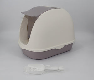 Yes4pets Portable Hooded Cat Toilet Litter Box Tray House With Handle And Scoop White