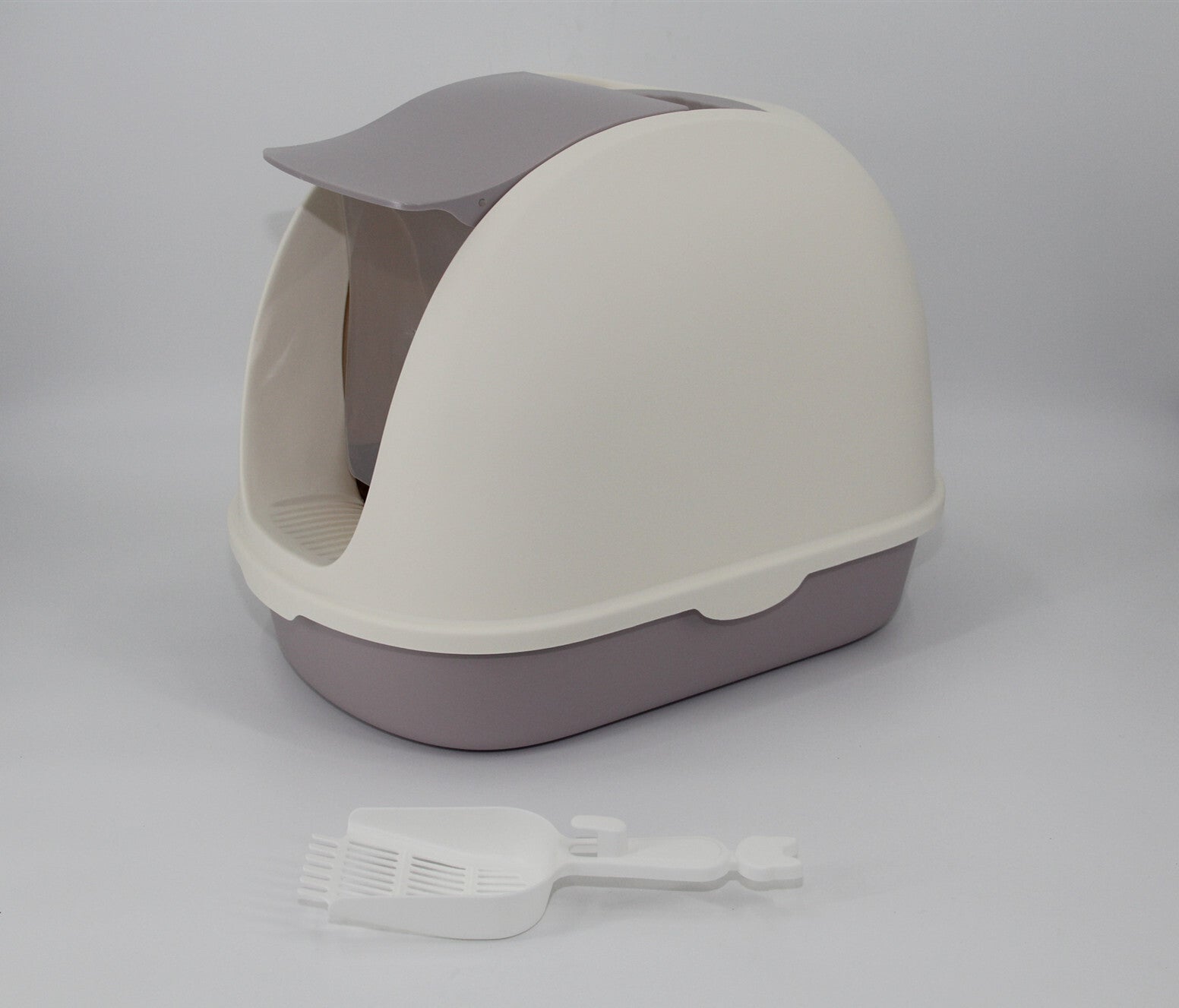 Yes4pets Portable Hooded Cat Toilet Litter Box Tray House With Scoop And Grid White