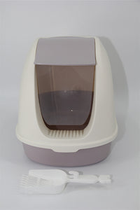 Yes4pets Portable Hooded Cat Toilet Litter Box Tray House With Scoop And Grid White