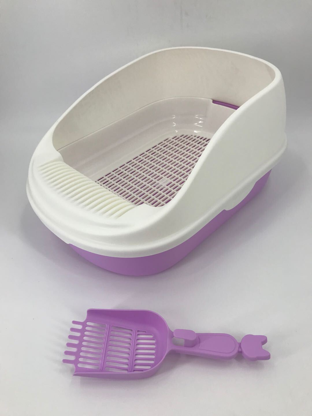 Yes4pets Large Portable Cat Toilet Litter Box Tray With Scoop And Grid Purple