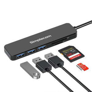 Simplecom Ch365 Superspeed Port Usb 3.0 (Usb 3.2 Gen 1) Hub With Sd Microsd Card Reader