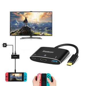 Simplecom Da310 Usb 3.1 Type C To Hdmi 3.0 Adapter With Pd Charging (Support Dp Alt Mode And Nintendo Switch)