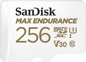 Sandisk Max Endurance Microsdxc Card Sqqvr 256G (120 000 Hrs) Uhs-I C10 U3 V30 100Mb/S R 40Mb/S W Sd Adaptor Sdsqqvr-256