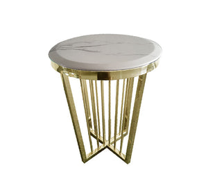 Salina Coffee Table - Marble 45Cm Gold