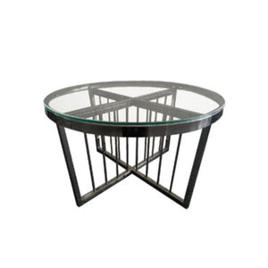 Salina Coffee Table -Cleartop 80Cm Black