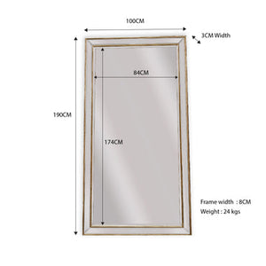 Gold Beaded Framed Mirror - X Large 190Cm 100Cm