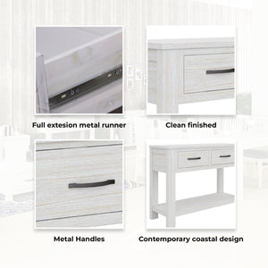 Foxglove Console Hallway Entry Table 110Cm Solid Mt Ash Timber Wood - White