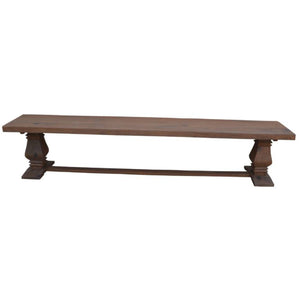 Florence Dining Table Seat Bench 230Cm French Provincial Pedestal Solid Timber