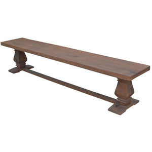 Florence Dining Table Seat Bench 230Cm French Provincial Pedestal Solid Timber