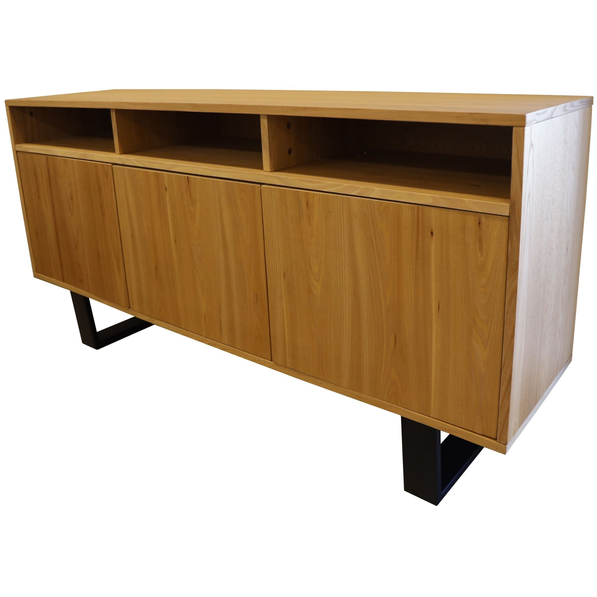 Petunia Buffet Table 160Cm 3 Door Niche Elm Timber Wood Metal Leg - Natural