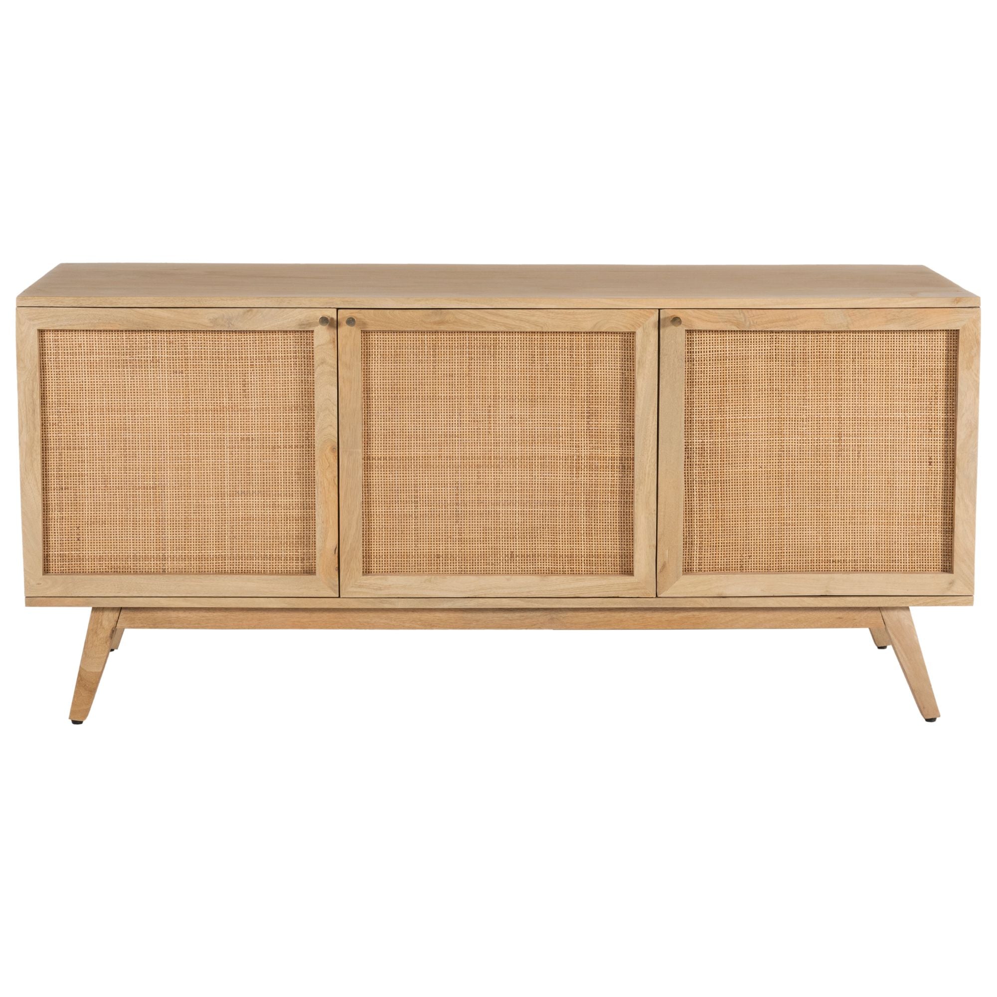 Olearia Buffet Table 150Cm 3 Door Solid Mango Wood Storage Cabinet Natural