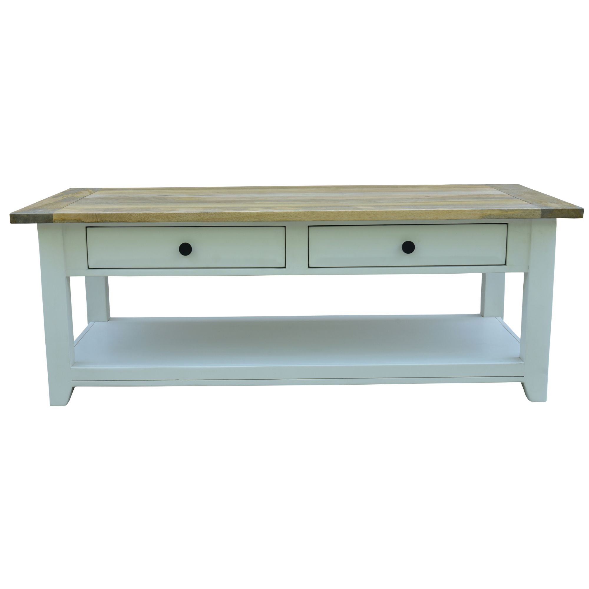 Lavasa Coffee Table 130Cm 4 Drawers Solid Mango Wood Modern Farmhouse Furniture