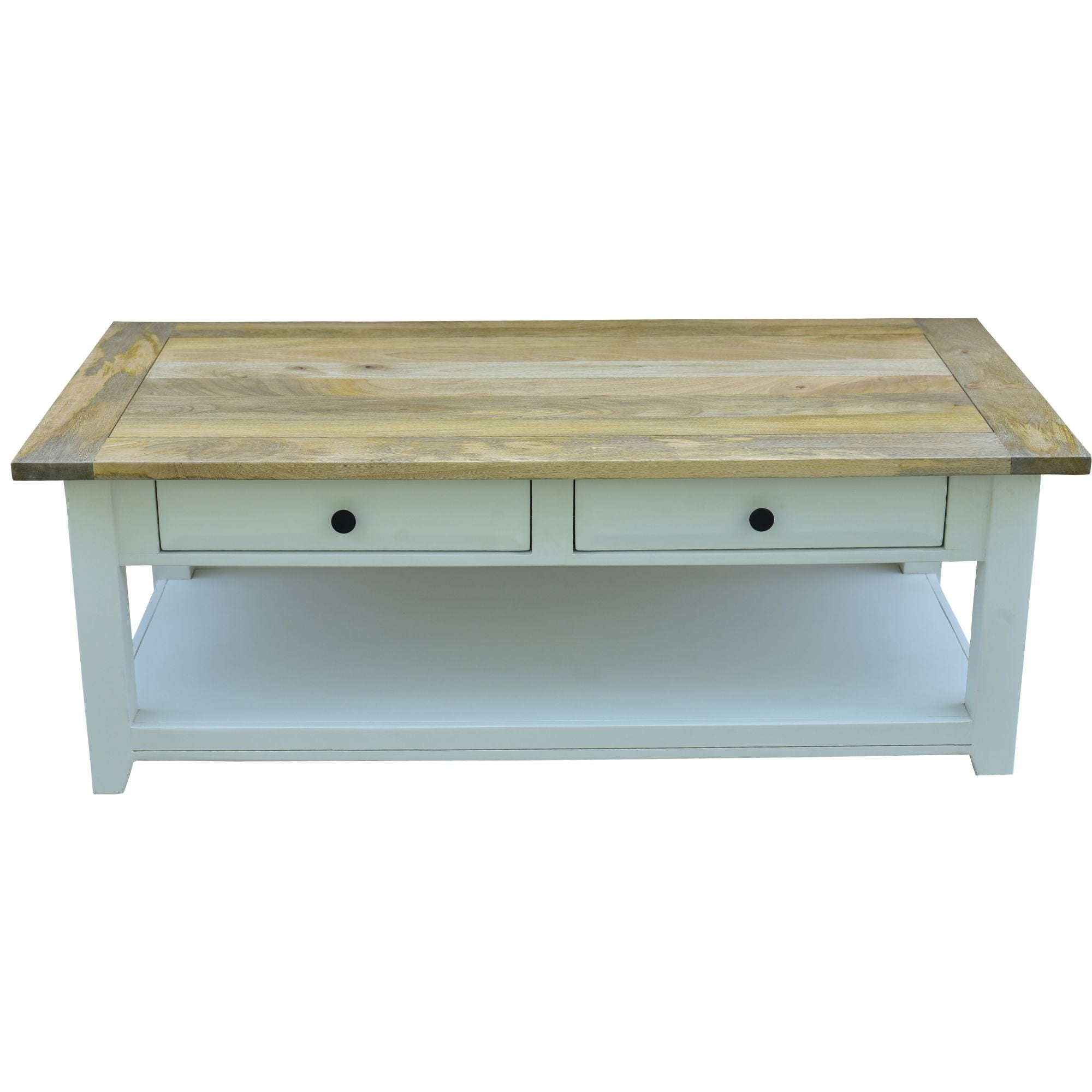 Lavasa Coffee Table 130Cm 4 Drawers Solid Mango Wood Modern Farmhouse Furniture