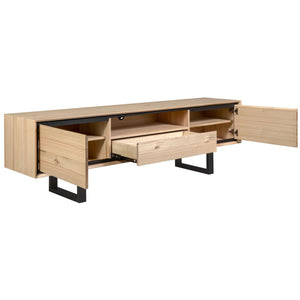 Aconite Etu Entertainment Tv Unit 210Cm Solid Messmate Timber Wood - Natural