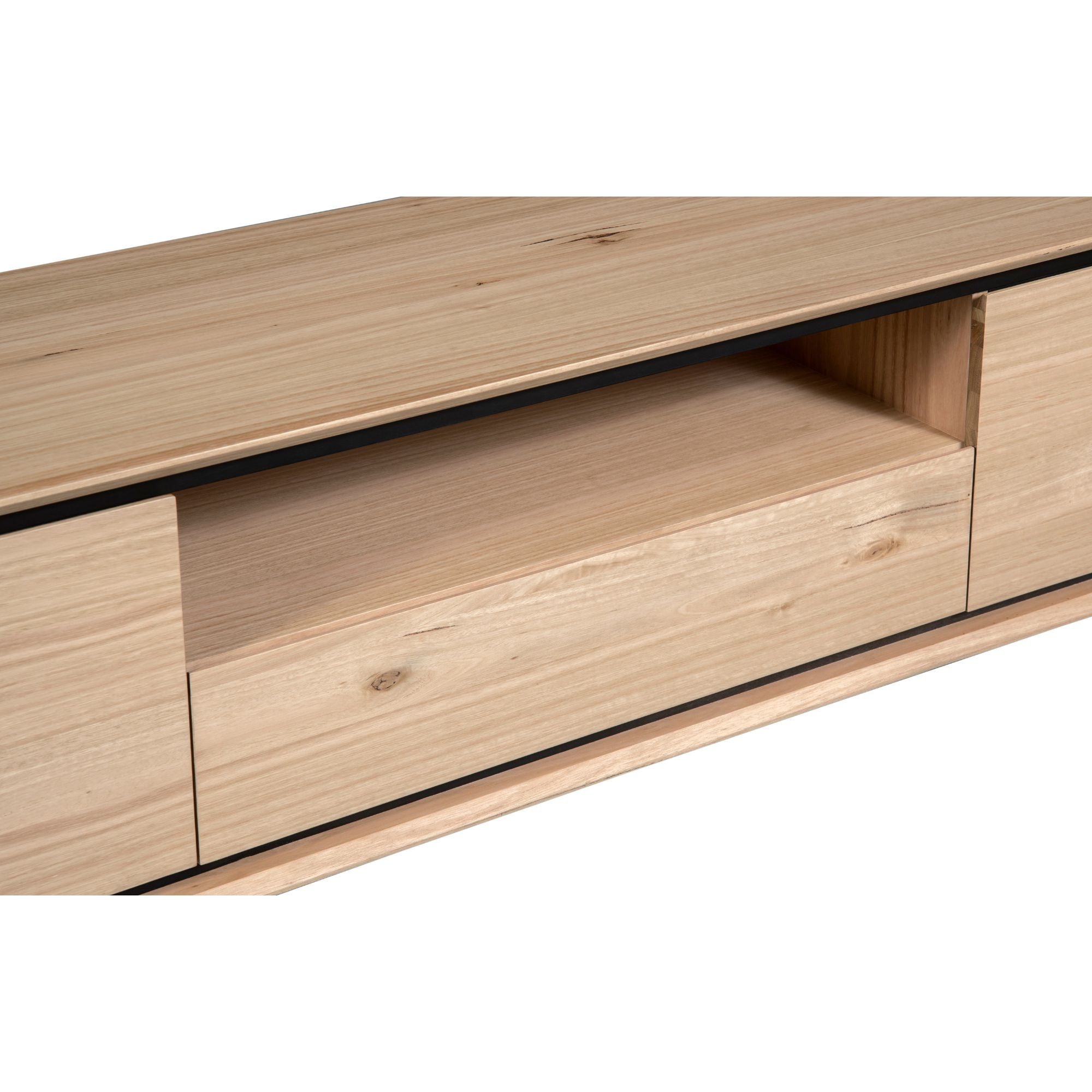 Aconite Etu Entertainment Tv Unit 210Cm Solid Messmate Timber Wood - Natural