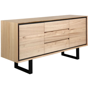 Aconite Buffet Table 180Cm 2 Door 3 Drawer Solid Messmate Timber Wood - Natural