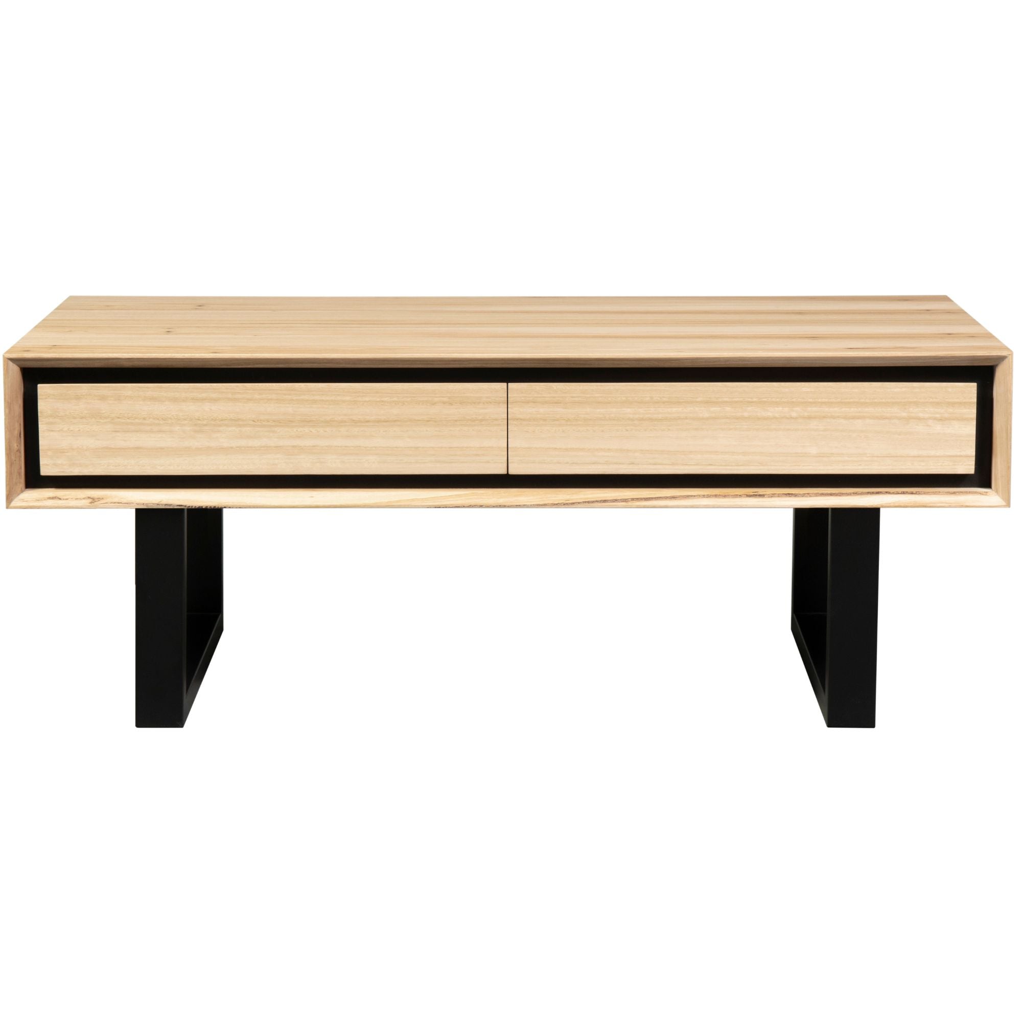 Aconite Coffee Table 120Cm Drawers Solid Messmate Timber Wood - Natural