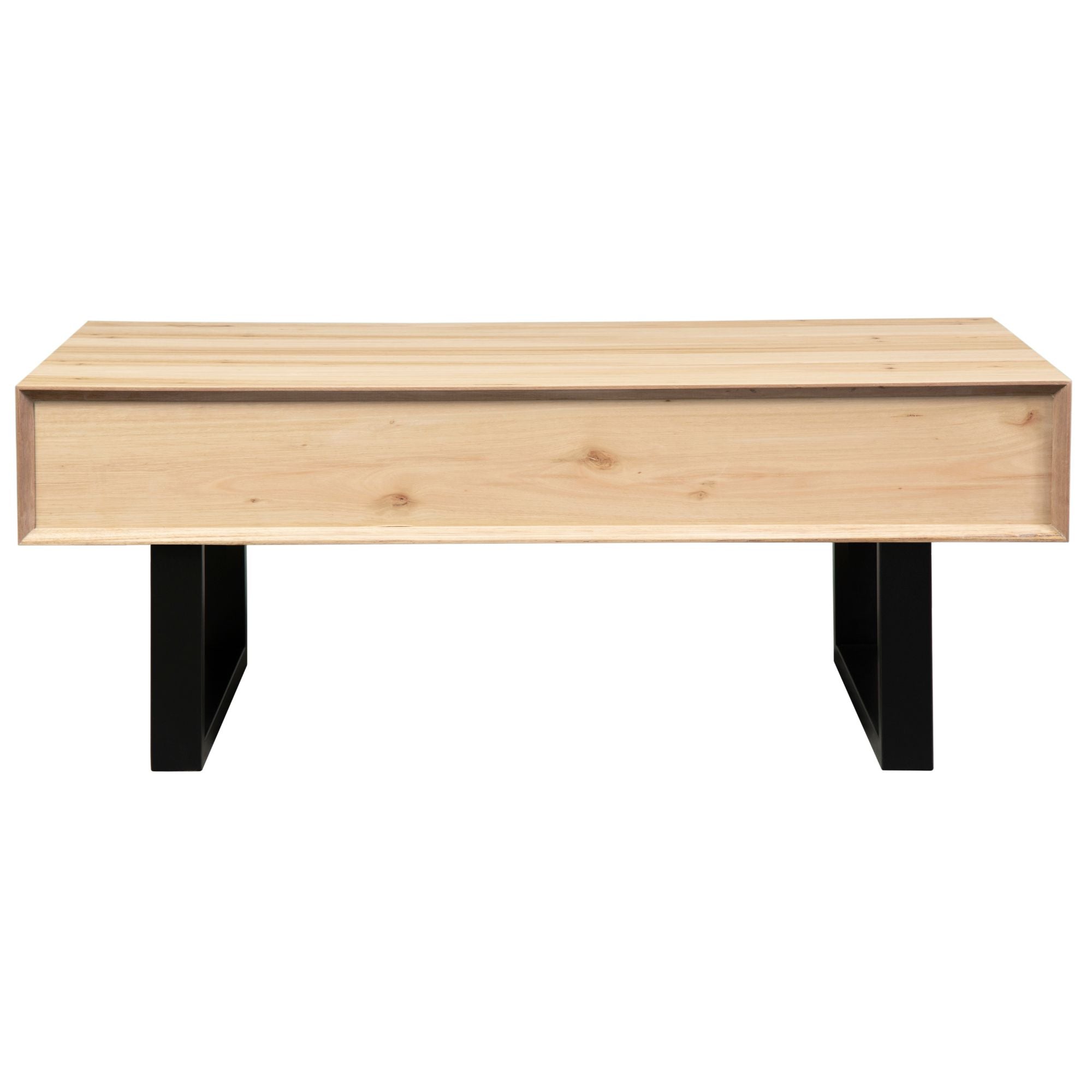 Aconite Coffee Table 120Cm Drawers Solid Messmate Timber Wood - Natural