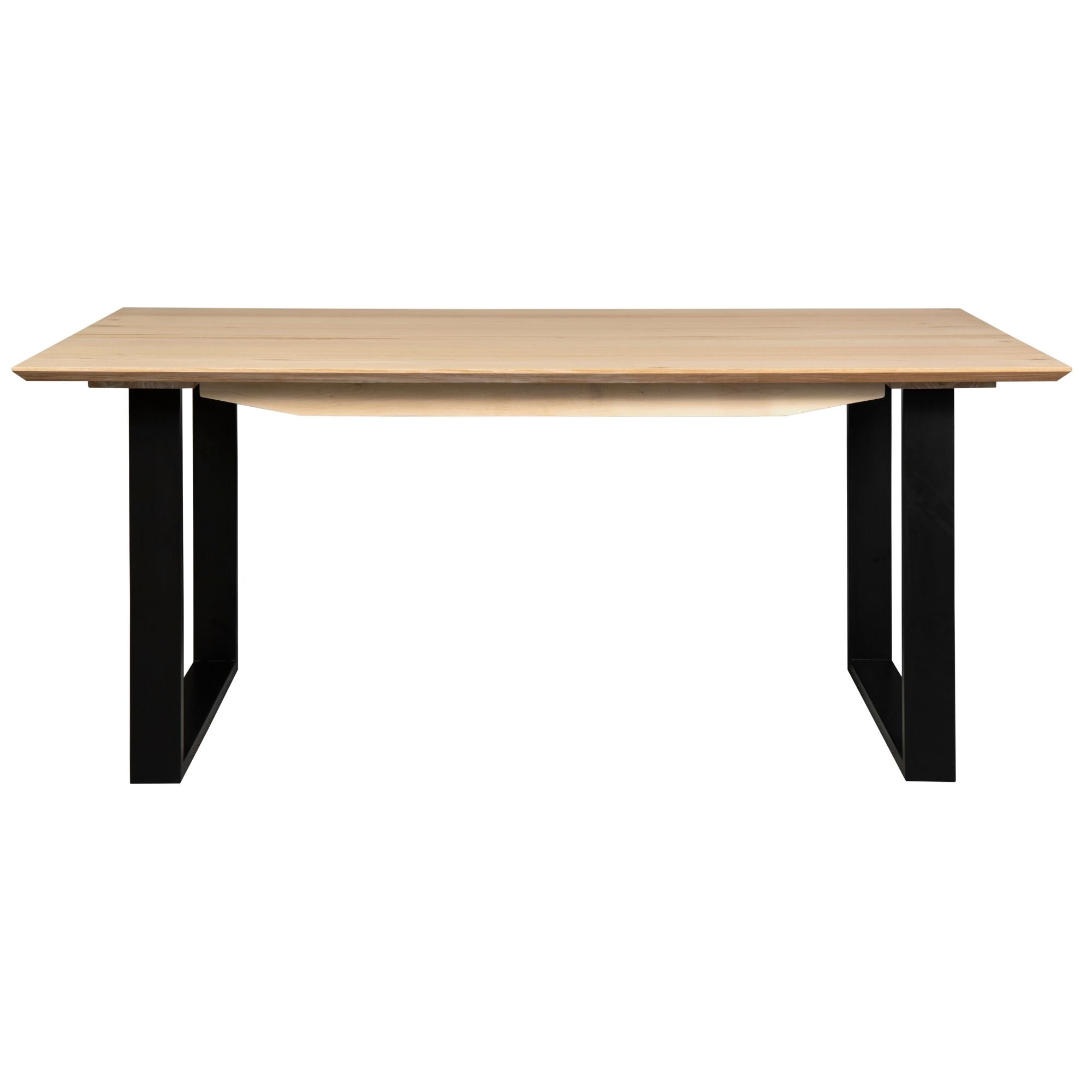 Aconite Dining Table 210Cm Solid Messmate Timber Wood Black Metal Leg - Natural