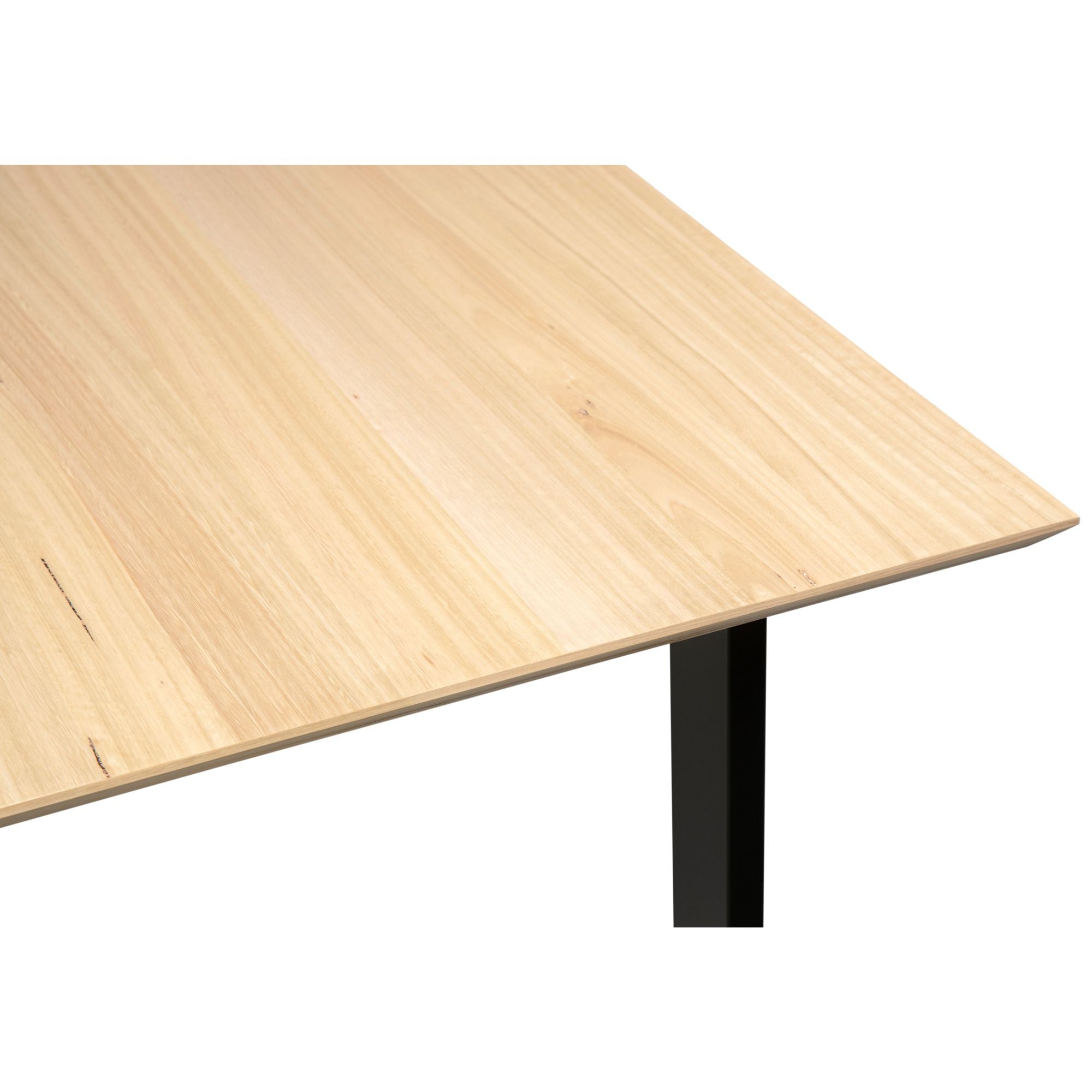 Aconite Dining Table 210Cm Solid Messmate Timber Wood Black Metal Leg - Natural