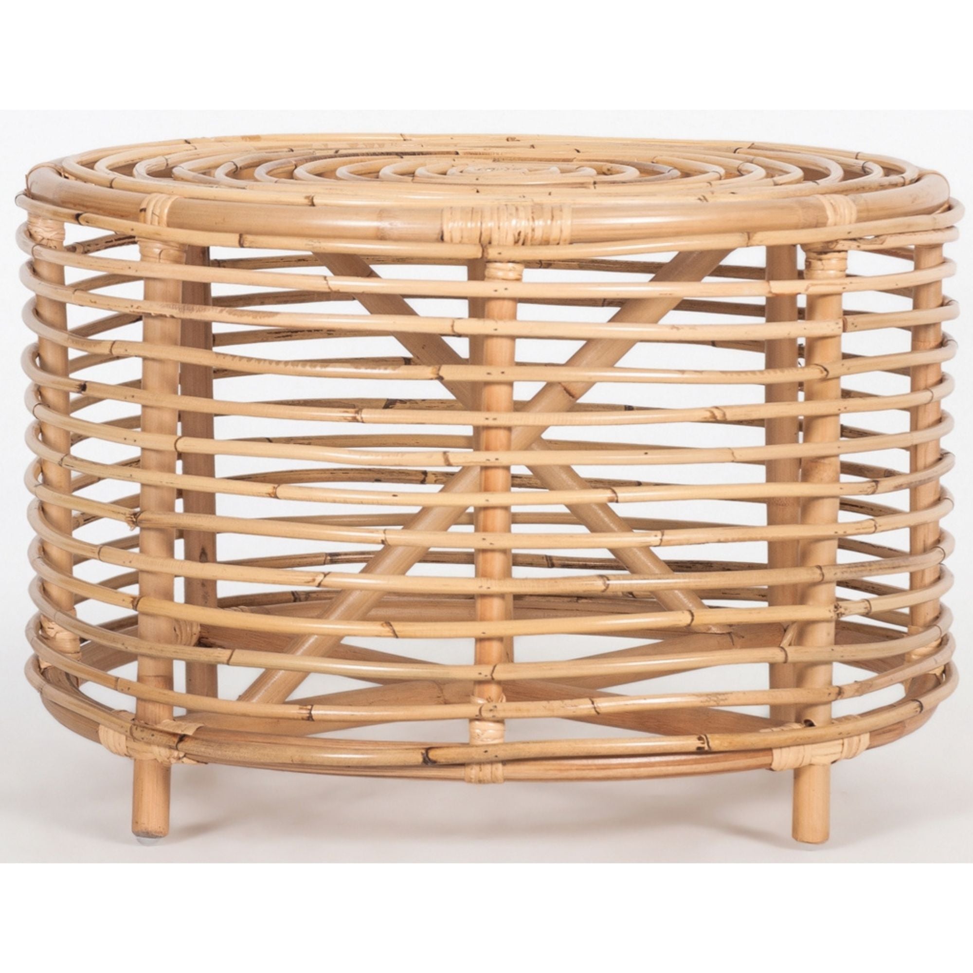 Lilac 61Cm Rattan Round Side Table - Natural