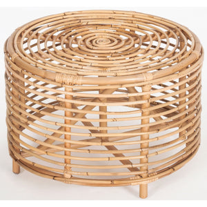 Lilac 61Cm Rattan Round Side Table - Natural