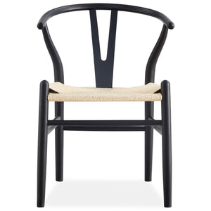 Anemone Set Of 2 Wishbone Dining Chair Beech Timber Replica Hans Wenger - Black