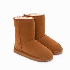 Ugg Boots Genuine Australian Sheepskin Unisex Short Classic Suede (Chestnut, Eu42)