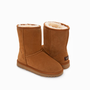 Ugg Boots Genuine Australian Sheepskin Unisex Short Classic Suede (Chestnut, Eu44)