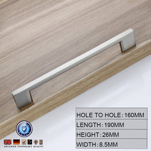 Brushed Nickel Kitchen Door Cabinet Drawer Handle Pulls 160Mm