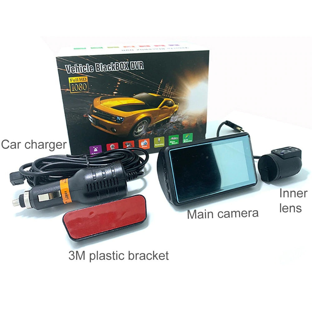 Fhd Car Dvr Camera Dashcam Dual Record Hidden Recorder 1080P Parking Monitor