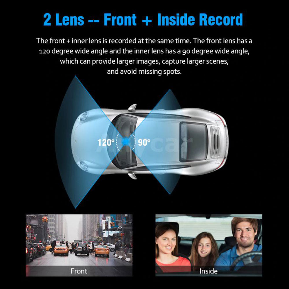 Fhd Car Dvr Camera Dashcam Dual Record Hidden Recorder 1080P Parking Monitor