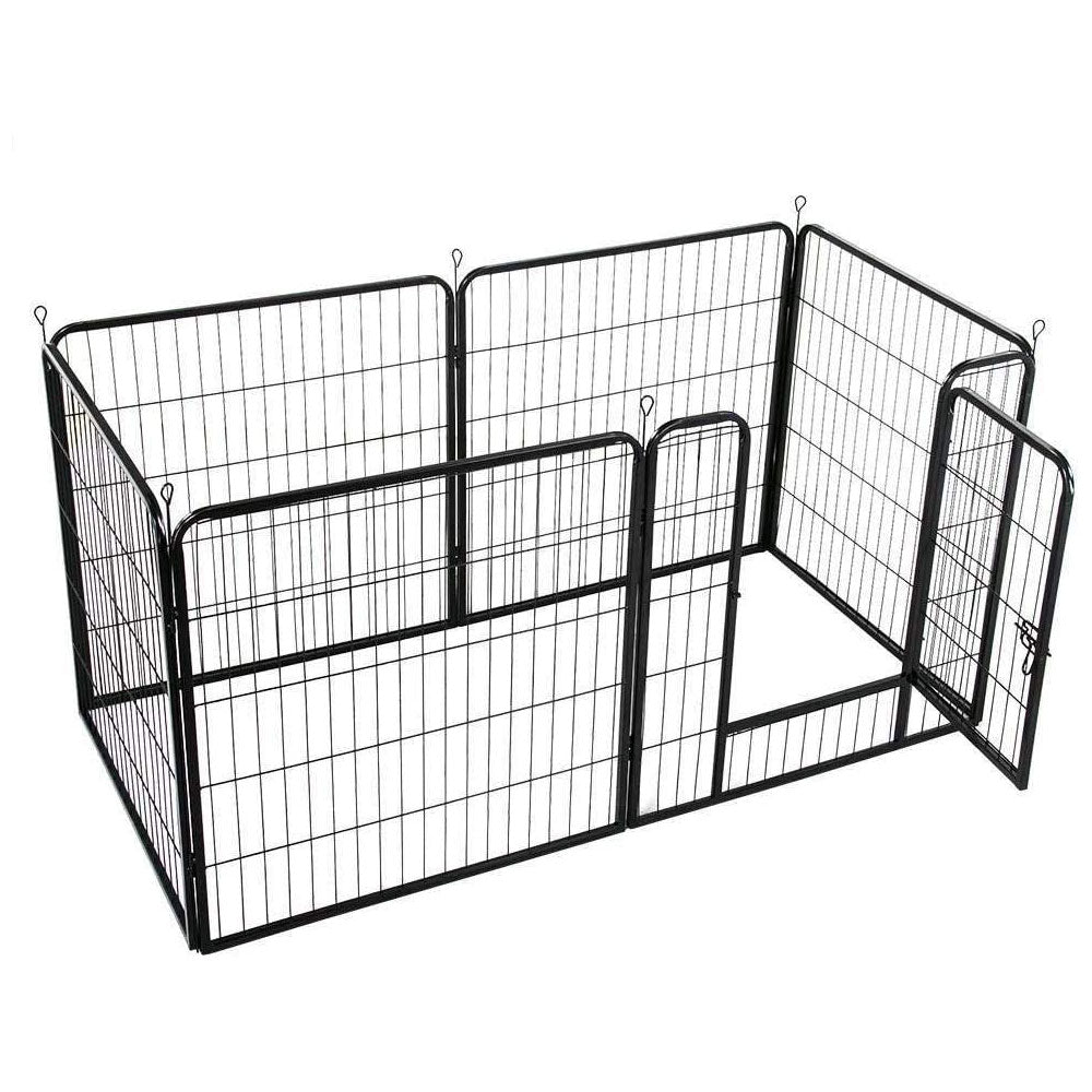 6 Panel Pet Dog Cat Bunny Puppy Play Pen Playpen 80X80cm Exercise Cage Fence