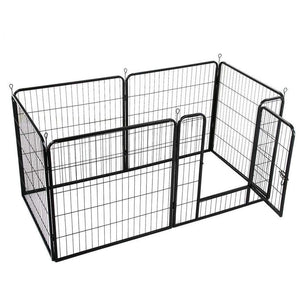 6 Panel Pet Dog Cat Bunny Puppy Play Pen Playpen 80X80cm Exercise Cage Fence