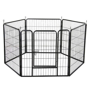 6 Panel Pet Dog Cat Bunny Puppy Play Pen Playpen 80X80cm Exercise Cage Fence