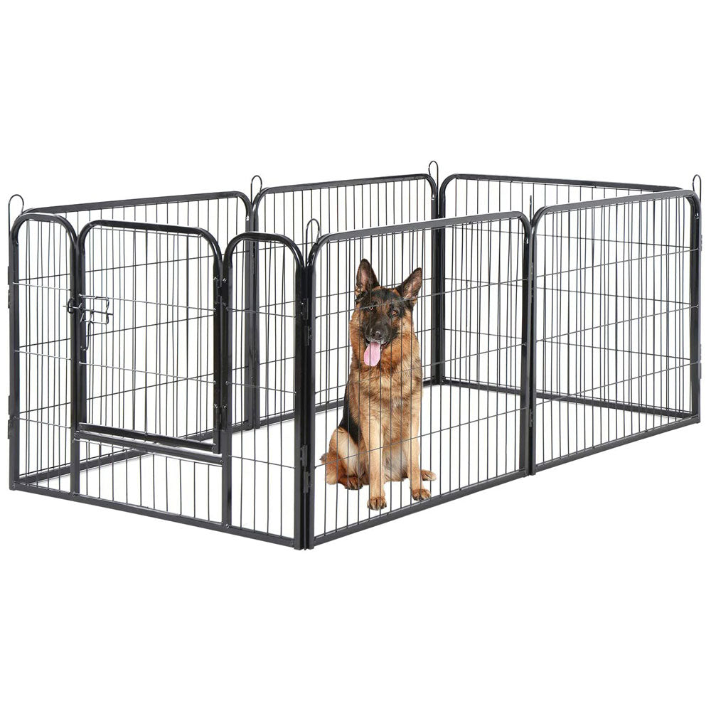 6 Panel Pet Dog Cat Bunny Puppy Play Pen Playpen 80X80cm Exercise Cage Fence