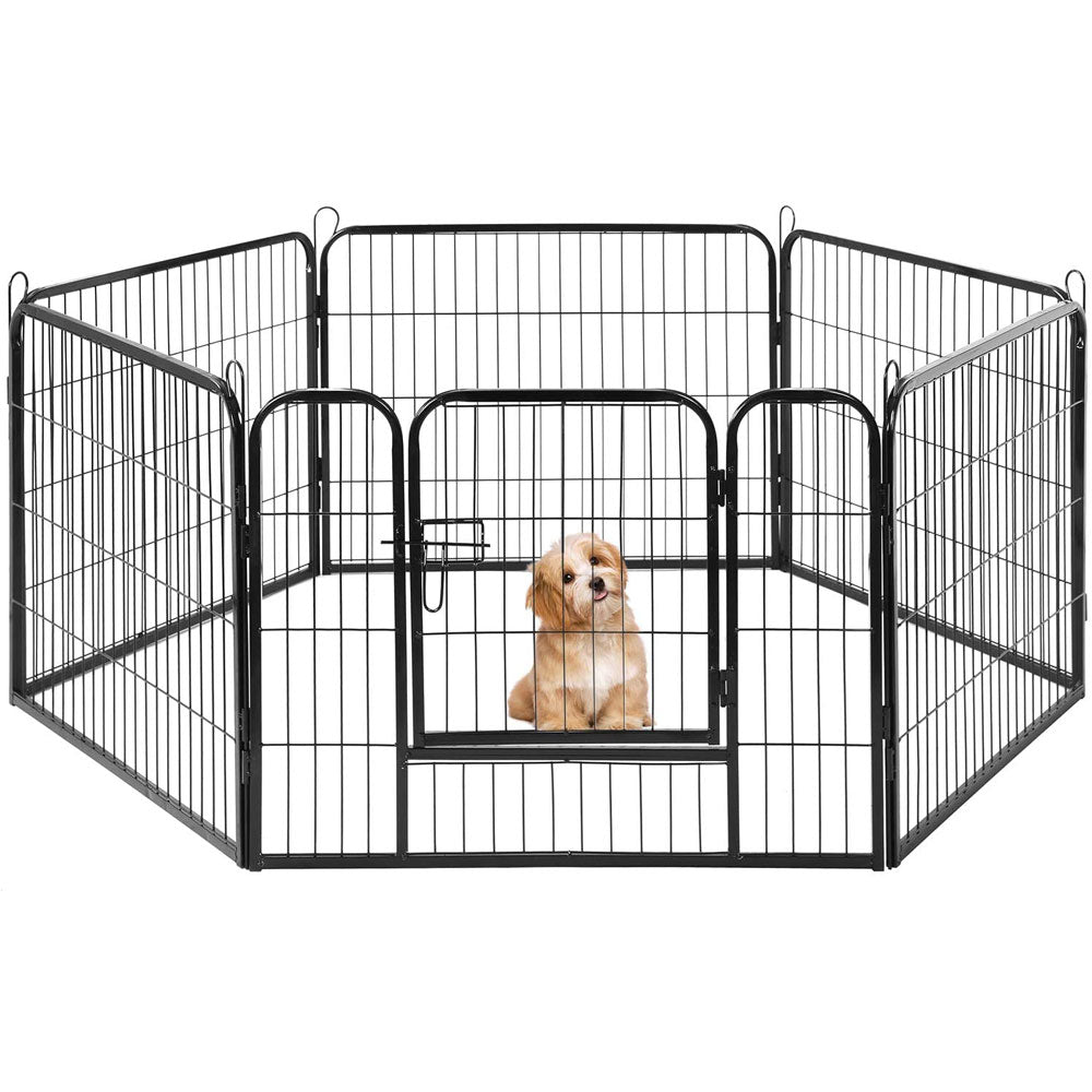 6 Panel Pet Dog Cat Bunny Puppy Play Pen Playpen 80X80cm Exercise Cage Fence