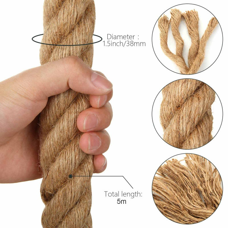 Veile Studios 5M Sisal 40Mm Rope Natural Twine Cord Thick Jute Hemp Manila Crafting Home Decor