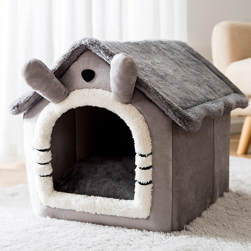 Small Dog House Bed Portable Cat Removable Cushion Cave, Foldable Pets Puppy Kitten Rabbit