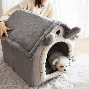 Small Dog House Bed Portable Cat Removable Cushion Cave, Foldable Pets Puppy Kitten Rabbit