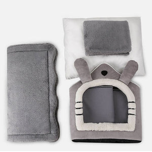 Small Dog House Bed Portable Cat Removable Cushion Cave, Foldable Pets Puppy Kitten Rabbit