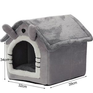 Small Dog House Bed Portable Cat Removable Cushion Cave, Foldable Pets Puppy Kitten Rabbit