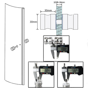 Shower Glass Door Knob Bathroom Round Back-To-Back Handle Sus304 Brushed Nickel