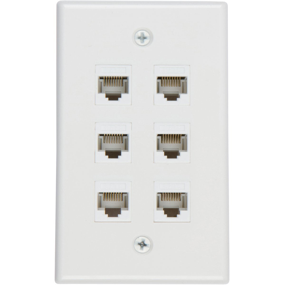 Ethernet Wall Plate 6 Port Cat6 Cable Adapter