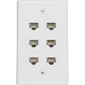 Ethernet Wall Plate 6 Port Cat6 Cable Adapter