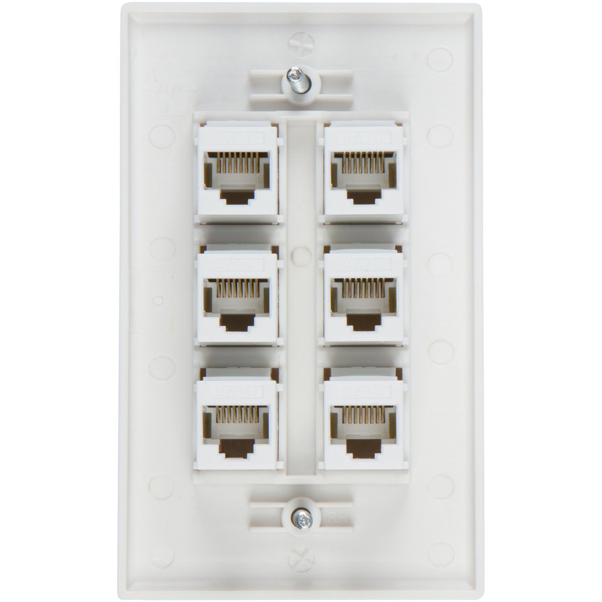 Ethernet Wall Plate 6 Port Cat6 Cable Adapter