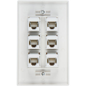 Ethernet Wall Plate 6 Port Cat6 Cable Adapter