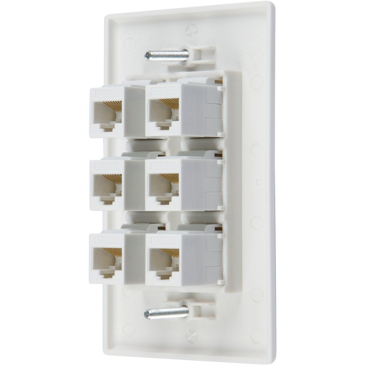 Ethernet Wall Plate 6 Port Cat6 Cable Adapter